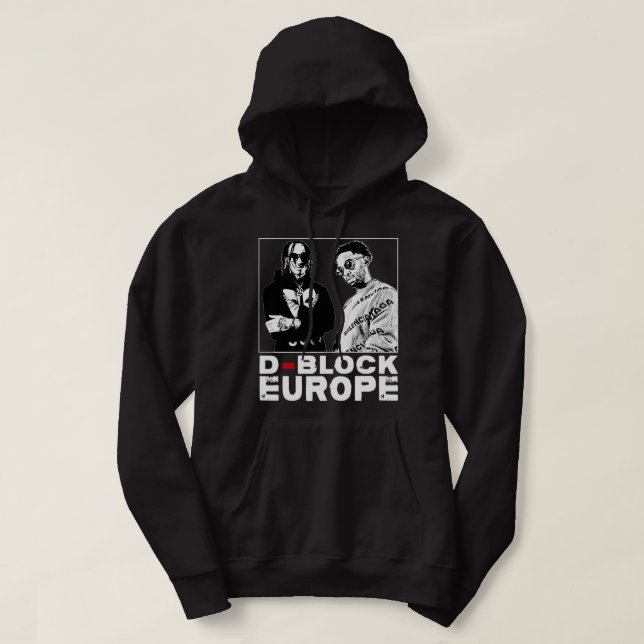 Geschenk Idee Classic D Block Europa Schwarz-Weiß  Hoodie (Design vorne)