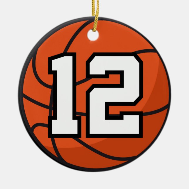 Geschenk-Idee der Basketball-Spieler-einheitliche Keramik Ornament (Vorne)