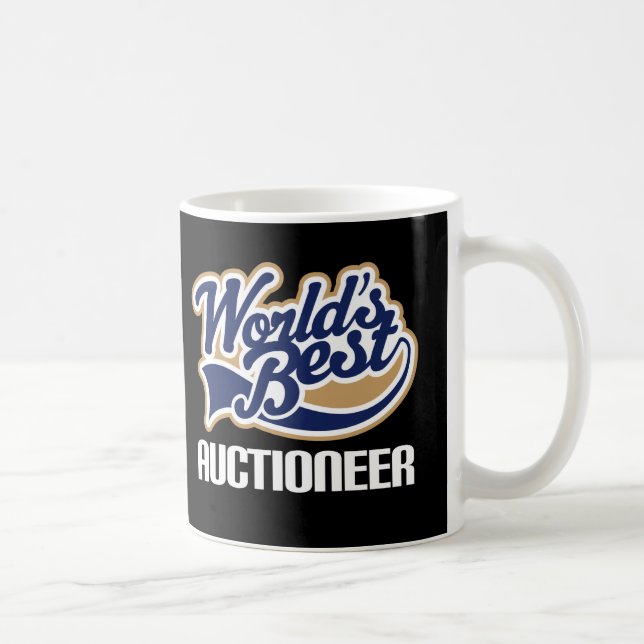 Geschenk-Idee für Auktionator (Welten am besten) Kaffeetasse (Rechts)