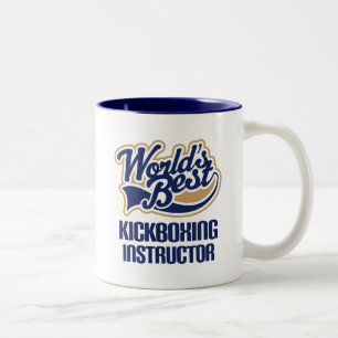 Geschenk-Idee für Kickboxing Lehrer (Welten am Zweifarbige Tasse