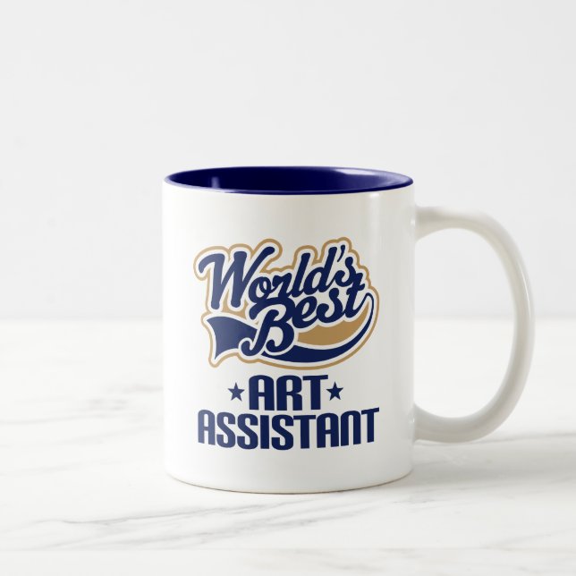 Geschenk-Idee für Kunst-Assistenten (Welten am Zweifarbige Tasse (Rechts)