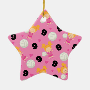 Geschenk-Idee für Mädchen-Volleyball-Spieler Nr. 9 Keramik Ornament
