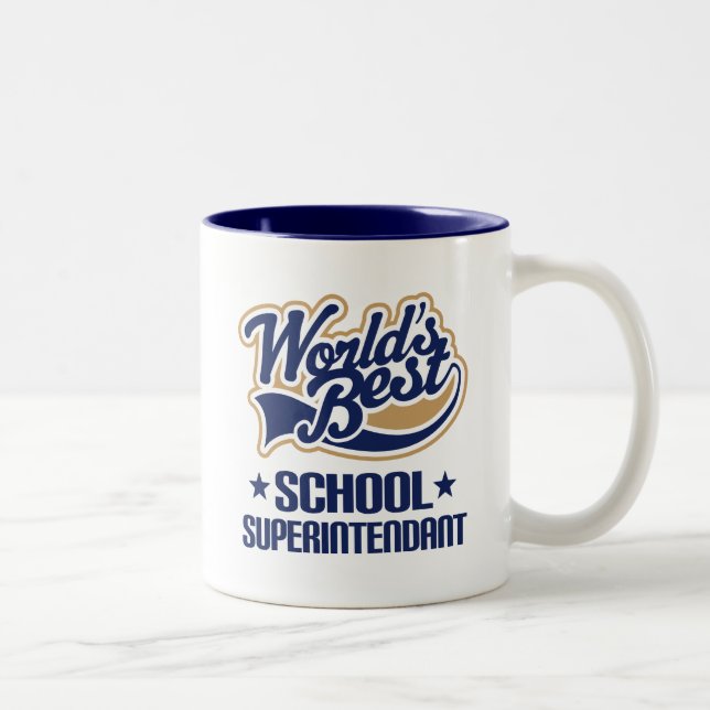 Geschenk-Idee für Schulinspektor (Welten am Zweifarbige Tasse (Rechts)