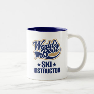 Geschenk-Idee für Ski-Lehrer (Welten am besten) Zweifarbige Tasse