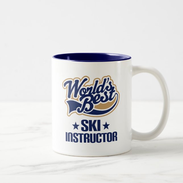 Geschenk-Idee für Ski-Lehrer (Welten am besten) Zweifarbige Tasse (Rechts)