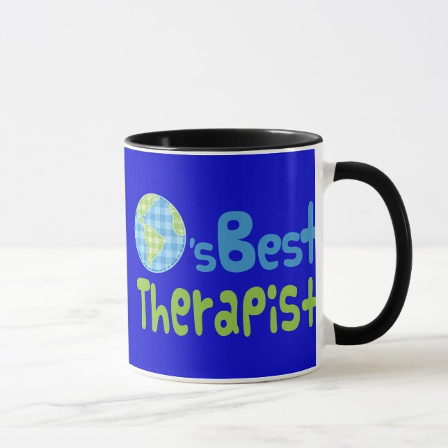 Geschenk-Idee für Therapeuten (Welten am besten) Tasse (Rechts)