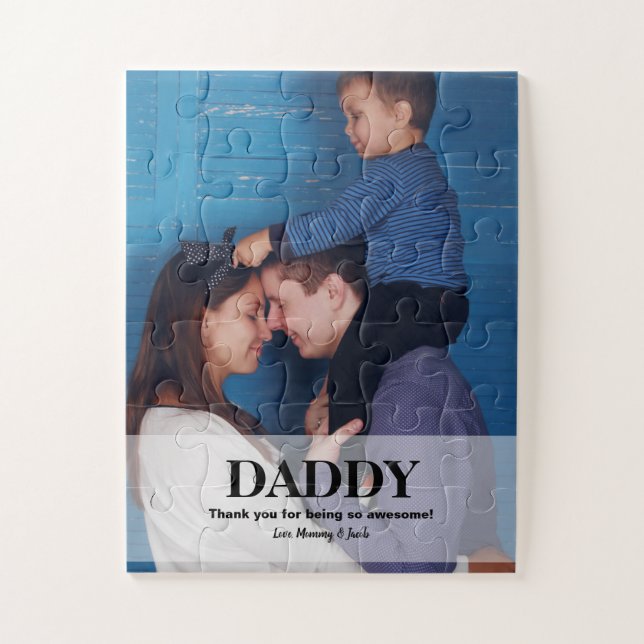 Geschenk Idee für VATER Personalisiert Daddy Foto Puzzle (Vertikal)
