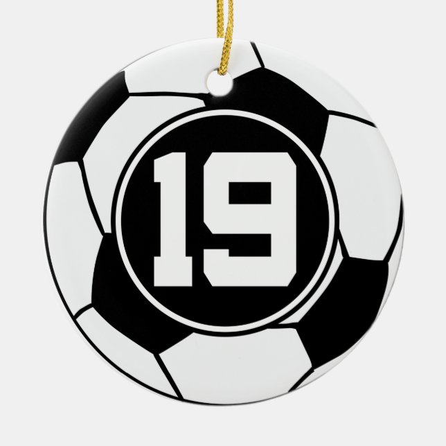 Geschenk-Idee Fußball-Jersey-Zahl-19 Keramik Ornament (Vorne)