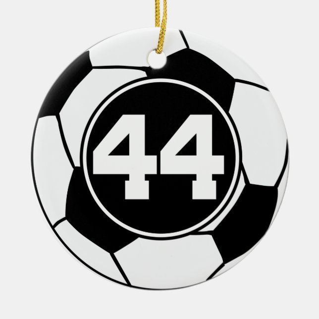 Geschenk-Idee Fußball-Jersey-Zahl-44 Keramikornament (Vorne)