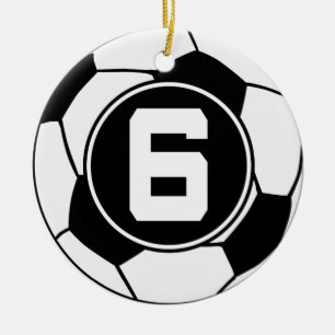 Geschenk-Idee Fußball-Jersey-Zahl-6 Keramik Ornament