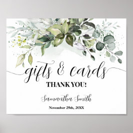 Geschenk & Karten Grüne Eukalyptus Baby Duschzeich Poster