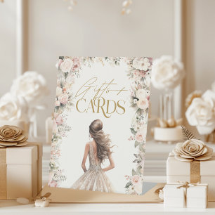 Geschenk + Karten Hochzeitskleid Brautparty Sockelschild
