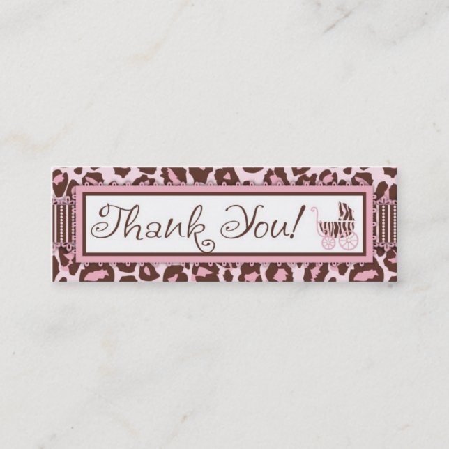 Geschenk-Karten-Rosa des Gepard-Mädchen-TY dünnes Mini Visitenkarte (Vorderseite)