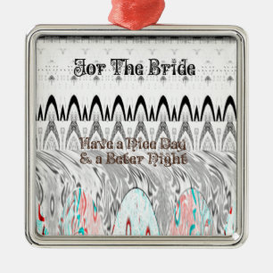 Geschenk-Kunstblatt zur Brautparty Silbernes Ornament