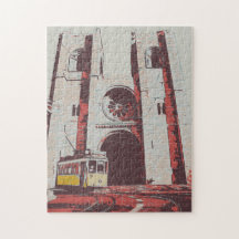 Geschenk Lissabon Portugal, Kathedrale mit Straßen