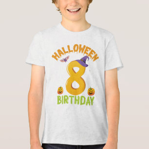 Geschenk Lustiger Halloween 8. Geburtstag 8 Jahre Tri-Blend Shirt