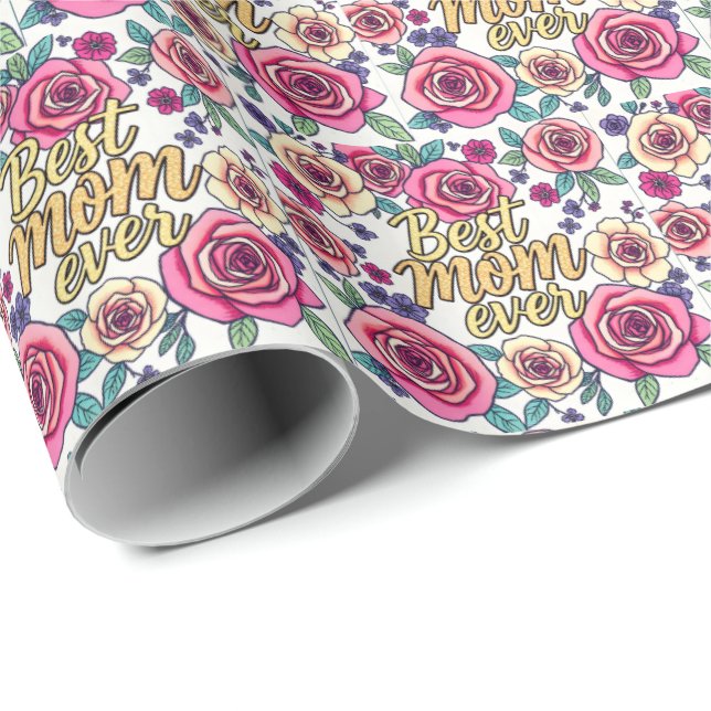 Geschenk Luxus Floral Modern Collection Geschenkpapier (Rolleneckpunkt)