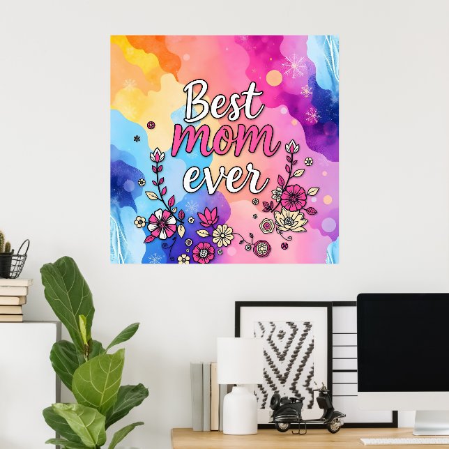 Geschenk Luxus Floral Trendy Collection Poster (Heimbüro)