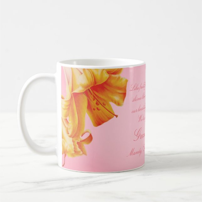 Geschenk-mit BlumenTasse der feinen Kunst der Tasse (Links)