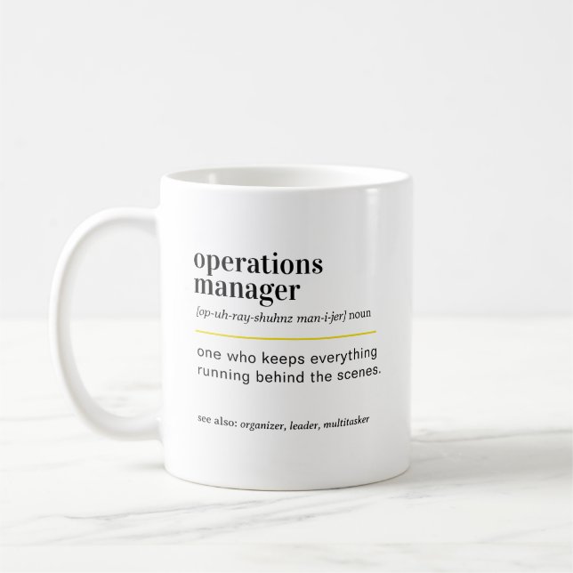 Geschenk mit Definition für Operations Manager Kaffeetasse (Links)