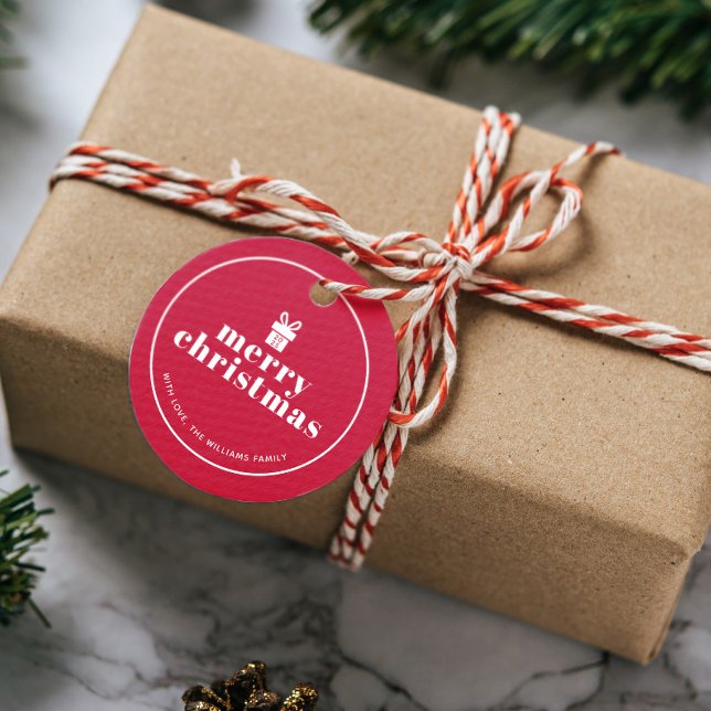 Geschenk mit einem Bow Weihnachtsgeschmack Geschenkanhänger (Von Creator hochgeladen)