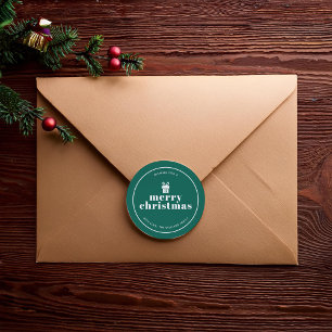 Geschenk mit einem Bow Weihnachtsgeschmack Runder Aufkleber