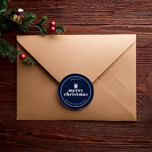 Geschenk mit einem Bow Weihnachtsgeschmack Runder Aufkleber