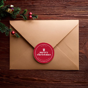 Geschenk mit einem Bow Weihnachtsgeschmack Runder Aufkleber