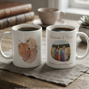 Geschenk mit Foto für beste Freundin mit Aquarell- Tasse