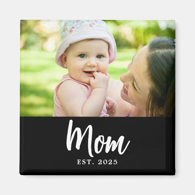 Geschenk mit Foto und Gründungsdatum der Mutter Magnet (Vorne)