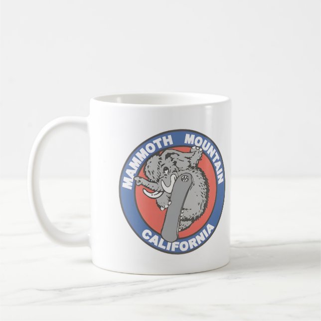 Geschenk mit Vintage-Mammoth-Mountain-Skigebiet-Be Kaffeetasse (Links)