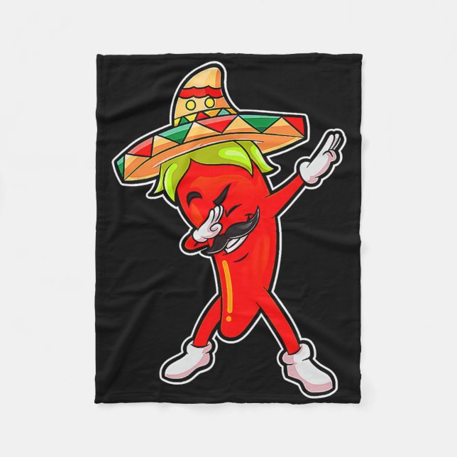 Geschenk Niedlichen Chili Dabbing Pfeffer Mexican  Fleecedecke (Vorderseite)