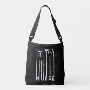 Geschenk Nurse American Flag Nurse Lover Tragetaschen Mit Langen Trägern