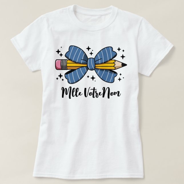 Geschenk Personalisierter Name Schmetterlingsknote T-Shirt (Design vorne)