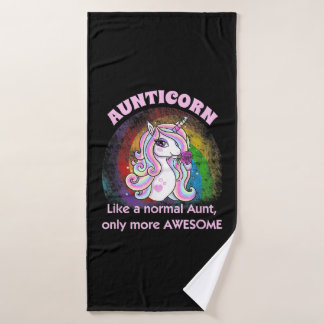 Geschenk phantastische Tante Unicorn Familie Badehandtuch