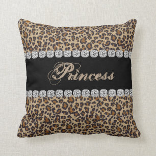 Geschenk Prinzessin-Cheetah Bling Look Pillow Kissen