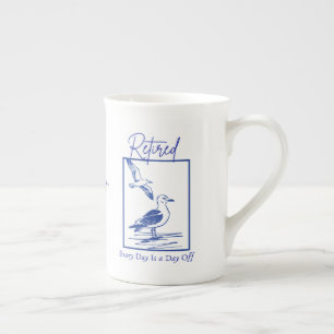 Geschenk Reise-Tasse Ruhestand Prozellantasse