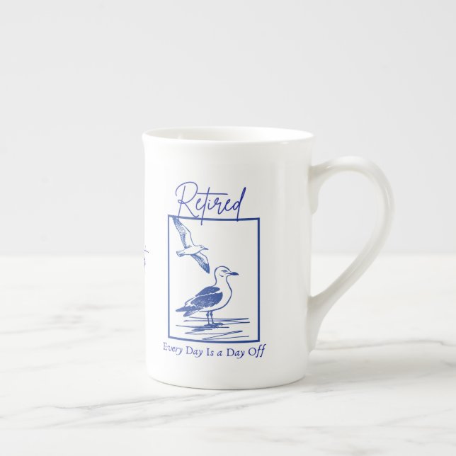Geschenk Reise-Tasse Ruhestand Prozellantasse (Rechts)