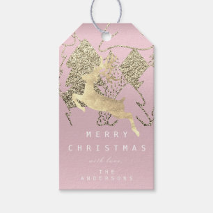 Geschenk Ren-zum malvenfarbenen rosa Geschenkanhänger