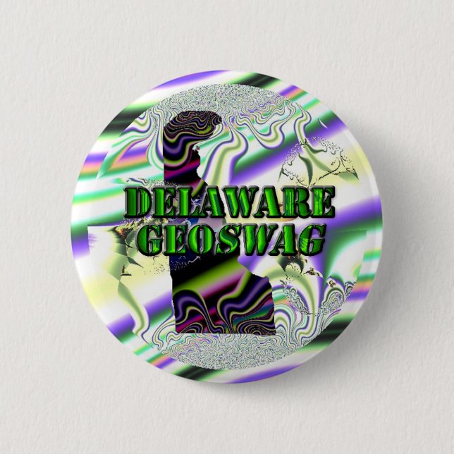 Geschenk-Schatz-Knöpfe Delawares Geoswag Button (Vorderseite)
