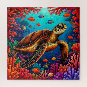 Geschenk Schildkröte Korallenriff für Ozean-Fans Puzzle