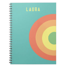 Geschenk Spiral Notebook Spaß Regenbogen blau, rot Notizblock