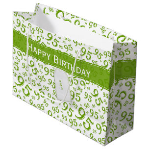 Geschenk Tag Geburtstag 95 Zufallszahl Muster Grün Große Geschenktüte