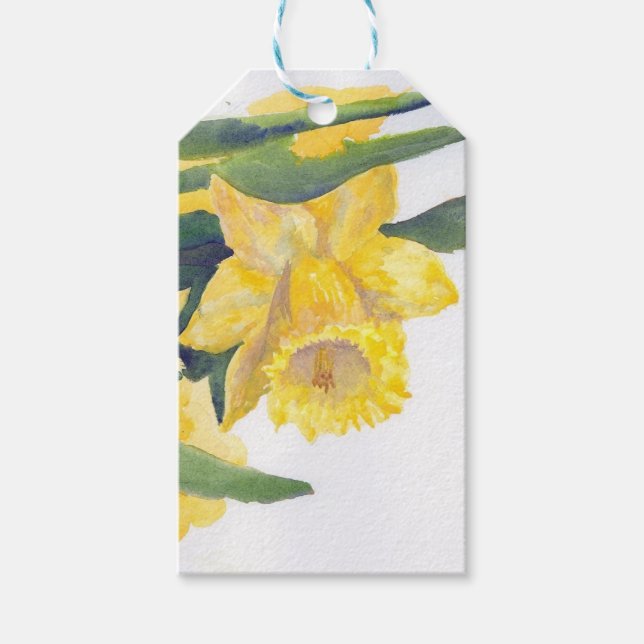 Geschenk-Tag Gelbe Daffodin auf Nantucket Geschenkanhänger (Vorderseite)