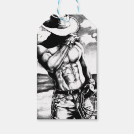 Geschenk-Tag-Kit für Männer Cowboy Bodybuilder Fin Geschenkanhänger