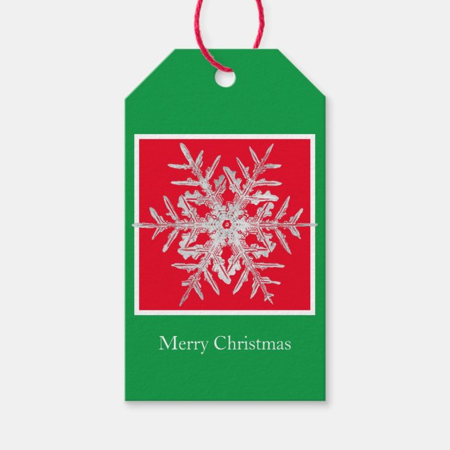 Geschenk Tag Merry Christmas Bentley Snowflake Geschenkanhänger (Vorderseite)