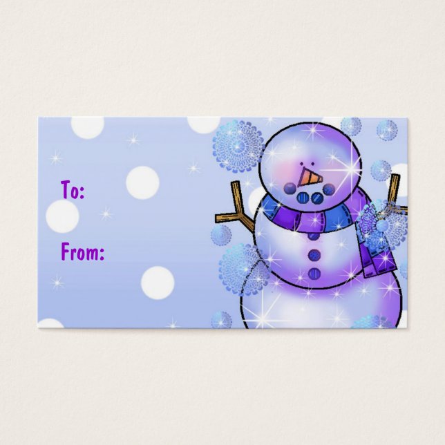 Geschenk Tag-Snowman Happy Holidays Weihnachten (Vorderseite)