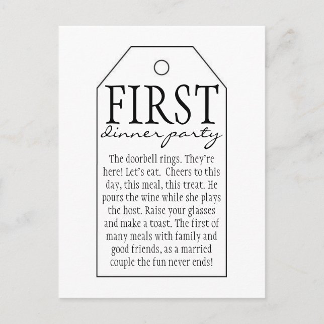 Geschenk-Tag Weinflasche - Erstes Party Postkarte (Vorderseite)
