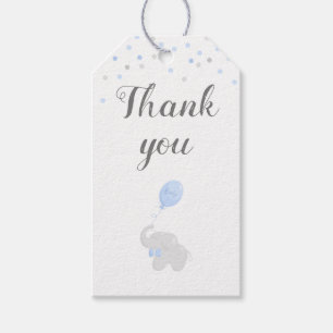 Geschenk-Tags für Baby-Party mit sülem Elefanten � Geschenkanhänger