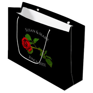 Geschenk-Tasche, Rosen-Sammlung, Schwarzes/Rot Große Geschenktüte